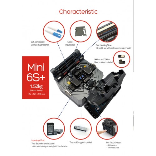 FiberFox Mini 6S+ Core Alignment Fusion Splicer (With WiFi)