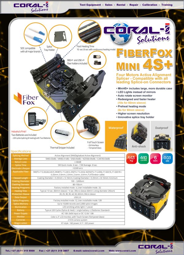 FiberFox Mini 4S+ Alignment Fiber Fusion Splicer